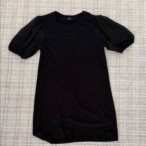 Sanctuary Black Mini Dress with Sheer Puff Sleeves